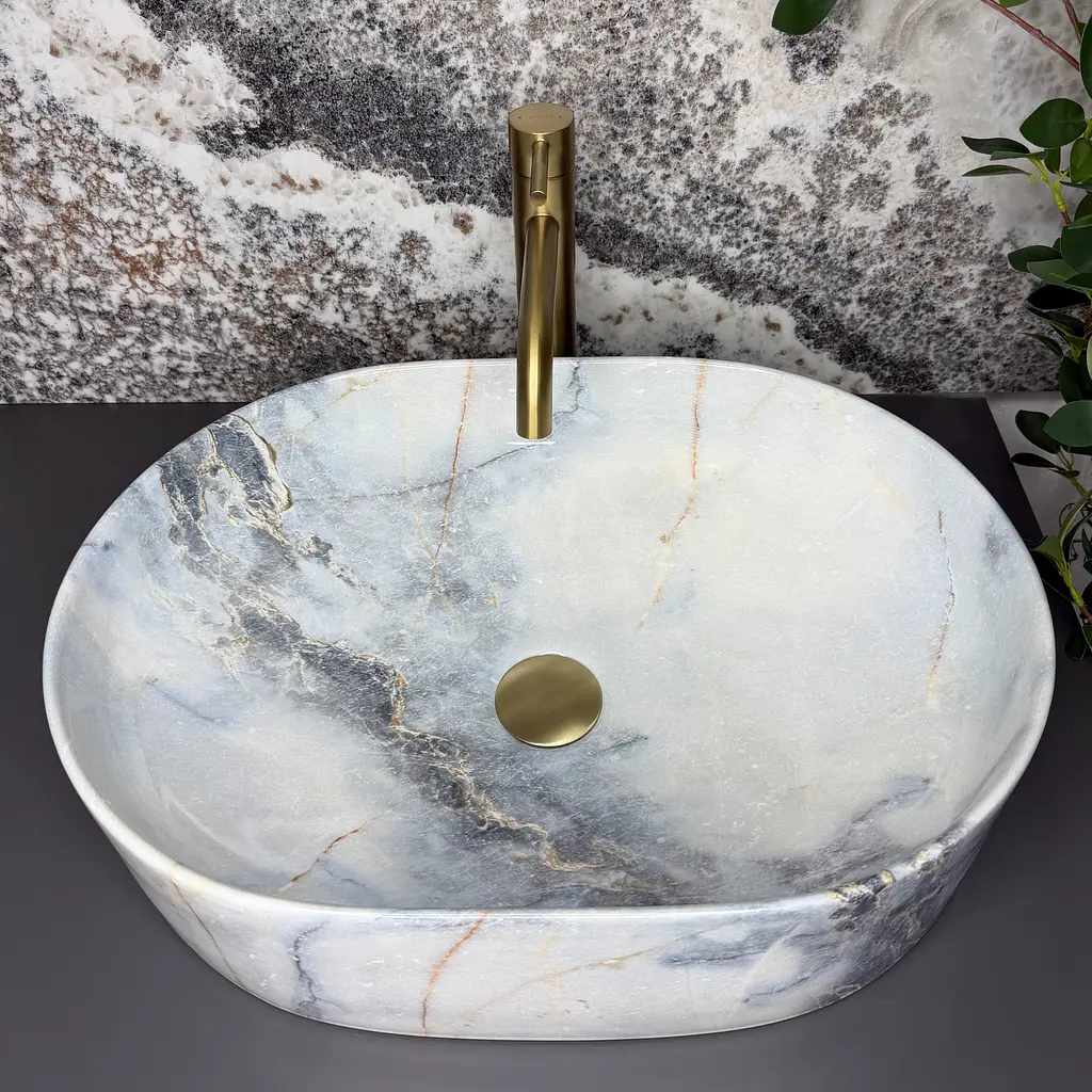 Умивальник VBI Verona 50 накладний 50x37 см granit glossy VBI-011332 - фото 4