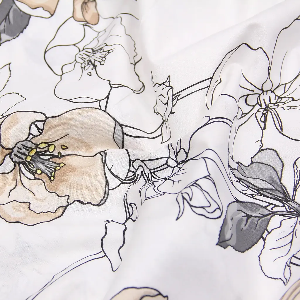 Комплект постільної білизни Cosas полуторний з простирадлом на резинці PASTEL FLOWERS CS1 160 x 220 см (FlowersBeigeWhite_El-111Urban_160) - фото 12