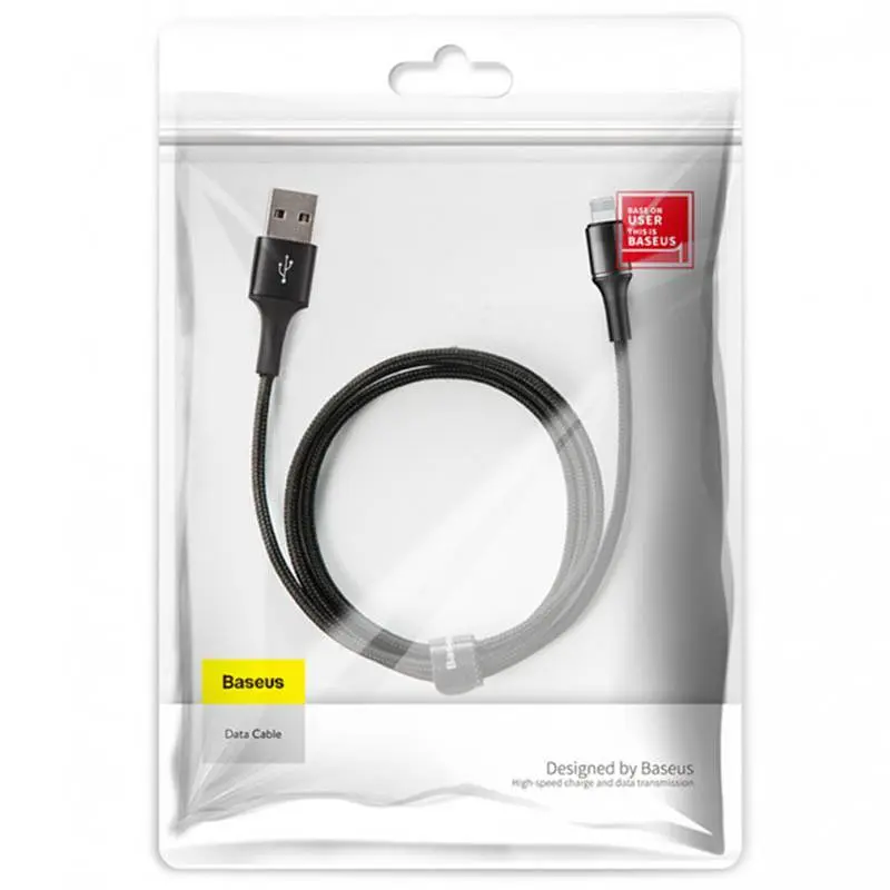 Кабель Baseus Halo Cable USB to Lightning 2.4A 0.5m CALGH-A01 Black - фото 4