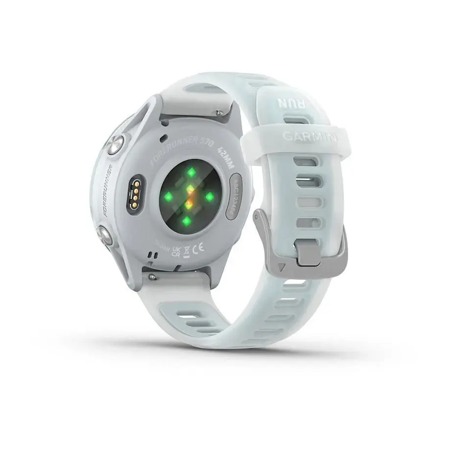 Смарт-часы Garmin Forerunner 570 (42 мм) алюминиевый безель небесно-голубой с бело-голубым ремешком - фото 3