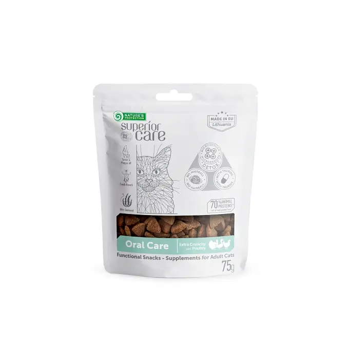 Ласощі з птицею для дорослих котів Nature's Protection Superior Care with Poultry Adult Oral Care, 75г