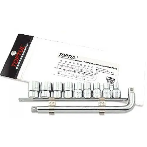 Комплект головок та комірів на планці 1/2" 8-22мм Toptul hoz0007606