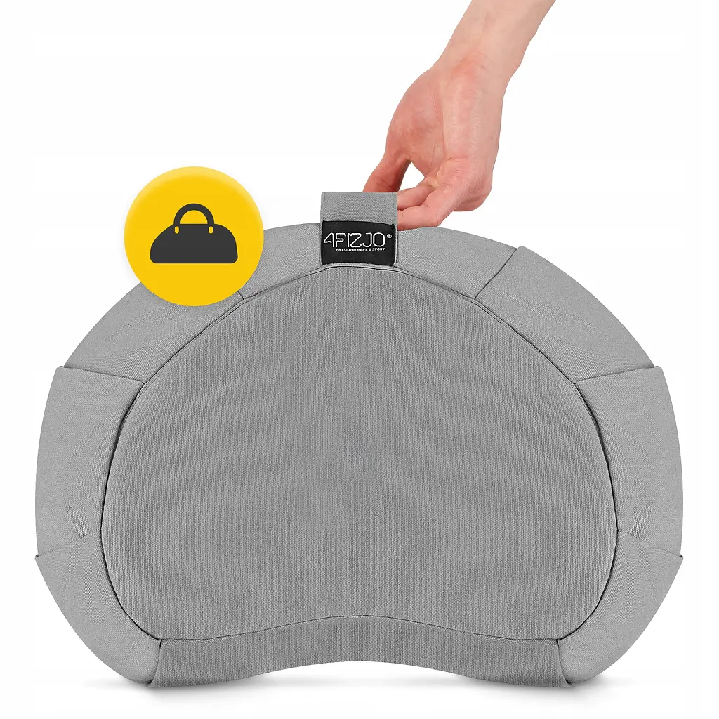 Подушка для йоги та медитації 4FIZJO Zafu напівкругла 40 x 30 x 12 см Grey (P-5907739315502) - фото 4