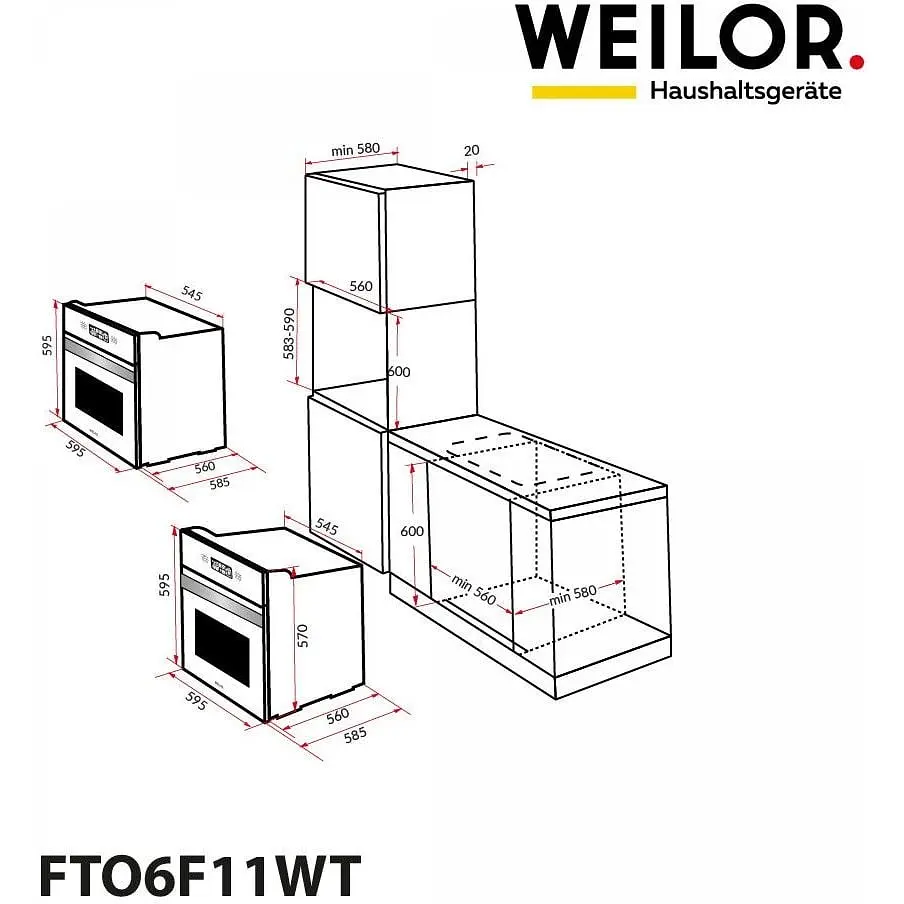 Духовой шкаф Weilor FTO6F11WT - фото 21