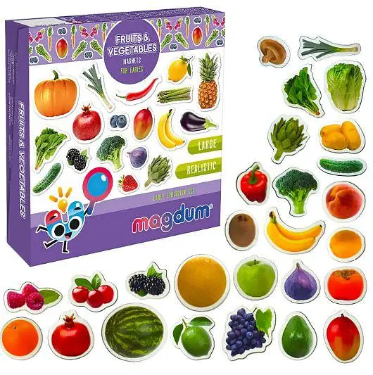 Магнитные игры Vladi Toys ML4031-15 EN овощи и фрукты детские магниты "Magdum", "Fruits and vegetables", англ. язык - фото 2