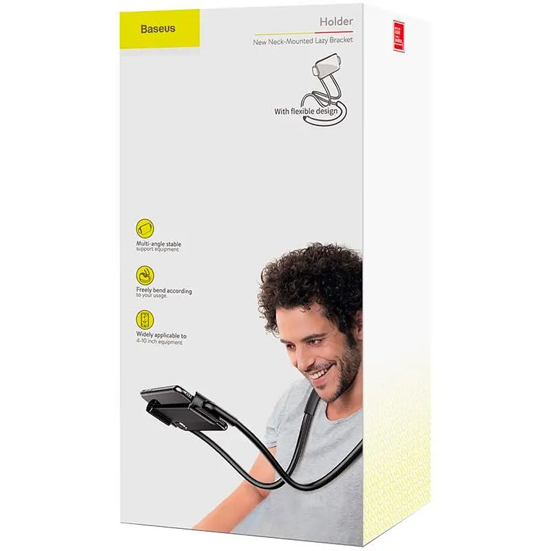 Держатель для телефона Baseus New Neck-Mounted Lazy Black SUJG-ALR01 - фото 5