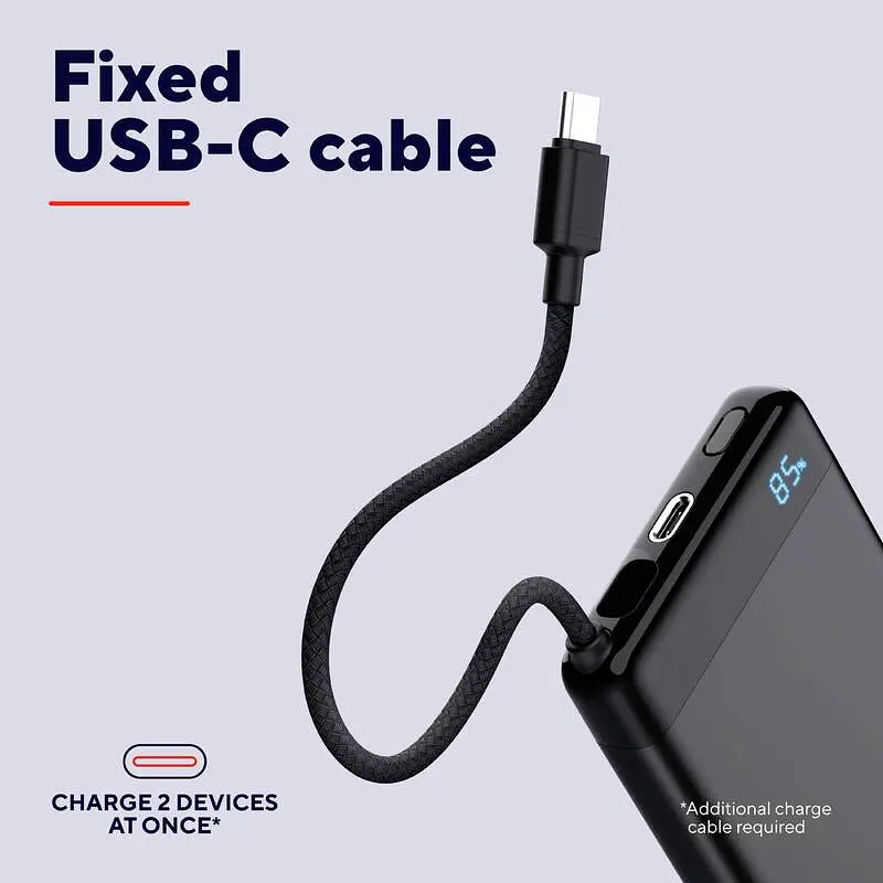 Trust Акумулятор портативний літій-іонний power bank Trust Fiera, 10000мА·рік, 2хUSB-C, 20W, PD/QC 3.0, чорний - фото 3