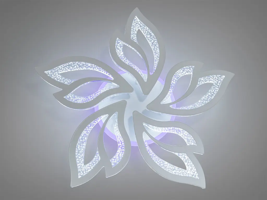 Люстра стельова LED Diasha 2455/5WH, 80W, 3200K-6500K, білий метал, сучасний стиль, з пультом, диммером, підсвіткою - фото 2