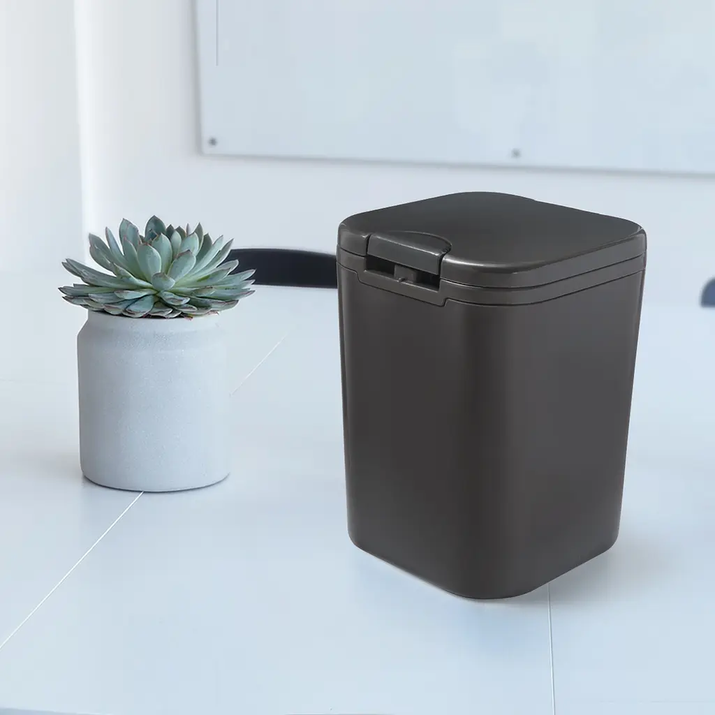 Ведро для мусора MBM My Home с крышкой 2 л антрацит (BIN-06 2L ANTHRACITE) - фото 6