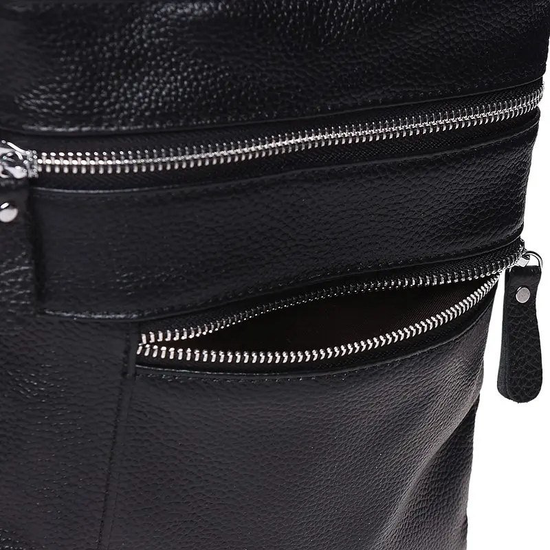 Чоловіча сумка Borsa Leather K1307 24x21x1 см Чорний (14715) - фото 6