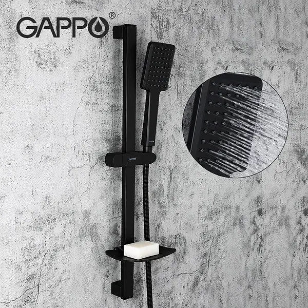 Душовий гарнітур Gappo G8013, Чорний матовий - фото 2