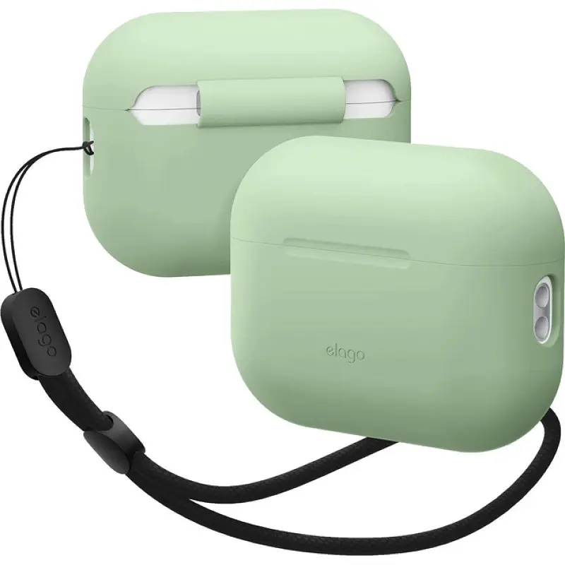 Чохол Elago Silicone Basic Case with Nylon Lanyard Pastel Green для AirPods Pro 2nd Gen зелений (EAPP2SC-BA+ROSTR-PGR) - фото 2