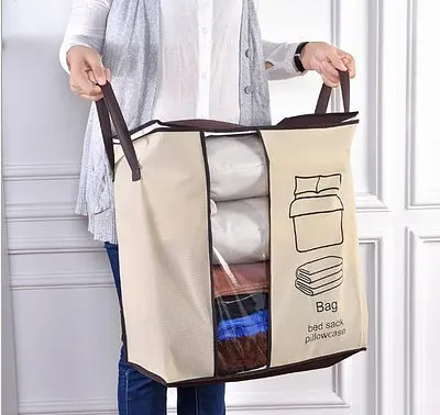Органайзер – мішок для зберігання Classic Clothes Storage · Складаний кошик для білизни та одягу з кришкою та ручками - фото 4