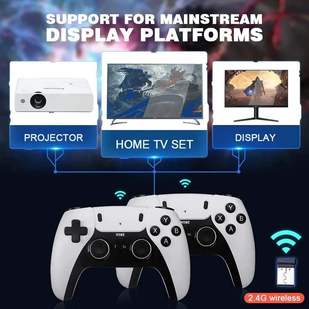 Ігрова приставка GameStick M8 Pro 2.4G Біло-чорний, HDMI-приставка для телевізора з бездротовими джойстиками - фото 6