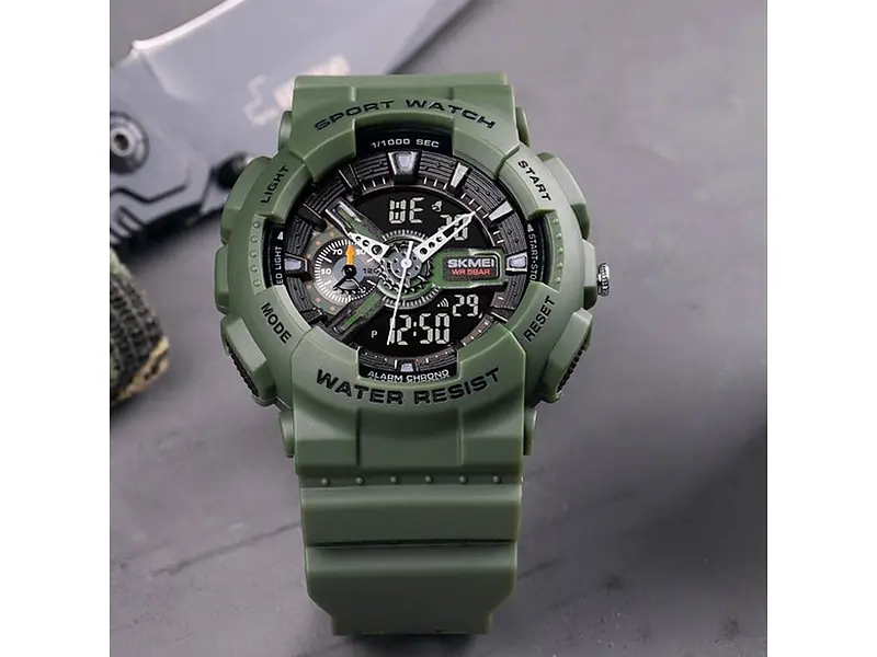Чоловічий наручний годинник 1688AG Army Green. Skmei acs0030626 - фото 3