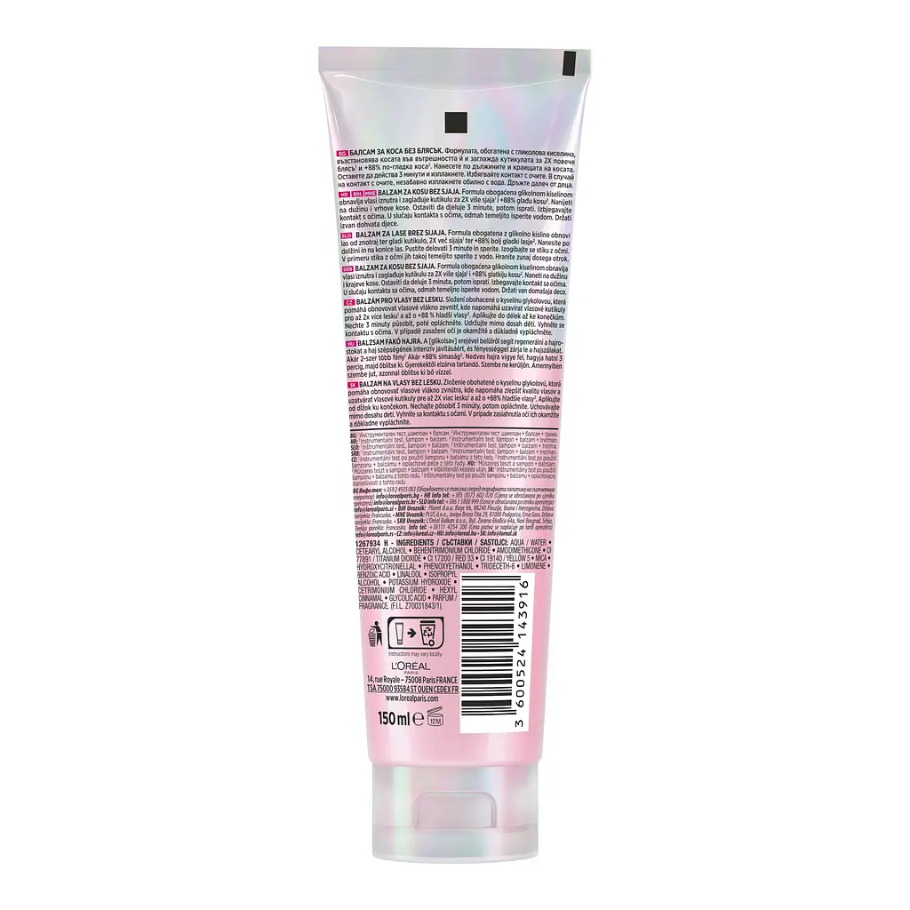 Кондиціонер для надання блиску та пом’якшення волоссю L'Oreal Paris Elseve Glycolic Gloss Conditioner 150 мл - фото 2