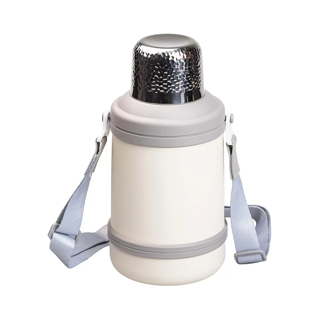 Термос для туризму Vacuum Cup 1,5 л з фліп кришкою та складаними ручками, сірий Yiwu HP-14-21W - фото 19