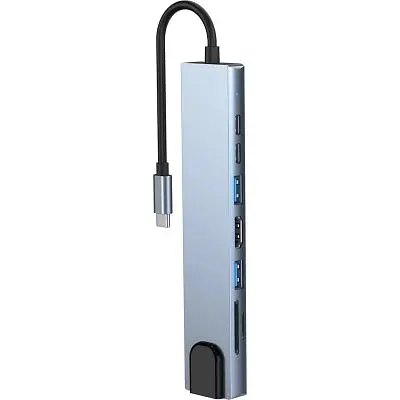 Концентратор Dynamode USB-C 8-in-1 HDMI 4K30Hz + 1xRJ45 + 1xUSB 3.0 + 1xUSB 2.0 + 1xUSB-C PD (BYL-2017L) - фото 4
