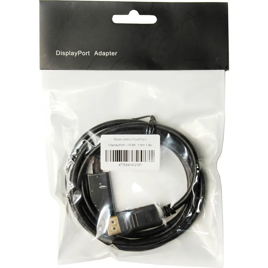 Кабель мультимедійний DisplayPort M to HDMI M 1.8m PowerPlant (KD00AS1278) - фото 3