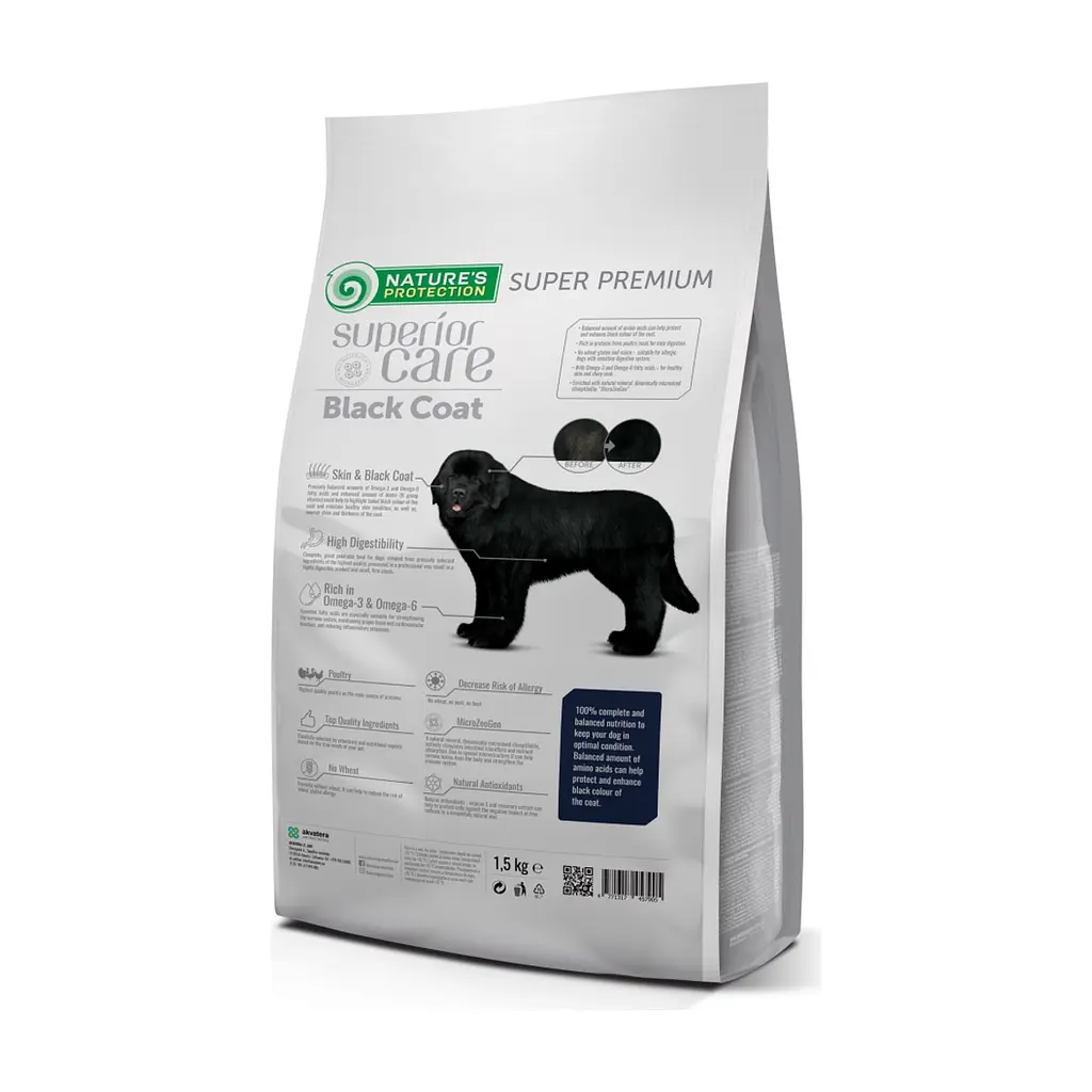 Сухий корм для собак Nature's Protection Superior Care Dark Coat Adult All Breeds 1.5 кг (NPSC47622) - фото 2