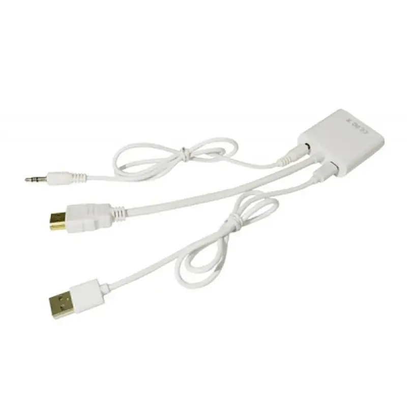 Перехідник HDMI M to VGA F (з кабелями аудіо і живлення від USB) ST-Lab (U-990 white) - фото 5