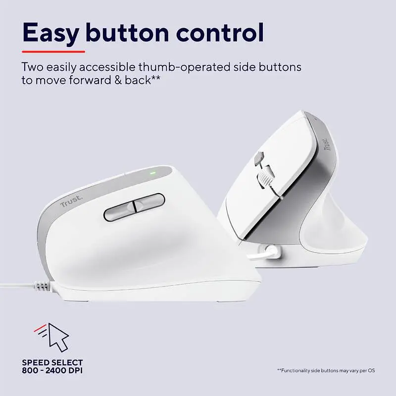 Компьютерная мышь Trust Bayo 2 Ergonomic USB-A белая teh0014099 - фото 4