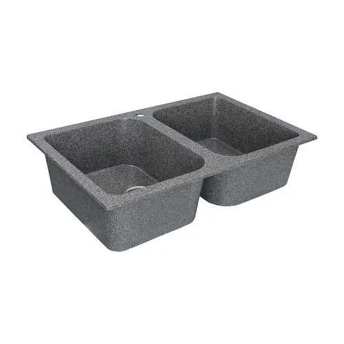 Кухонная мойка Platinum 7648W Twin гранитная глянцевая с креплением 76x48 см микс (000024928) - фото 3
