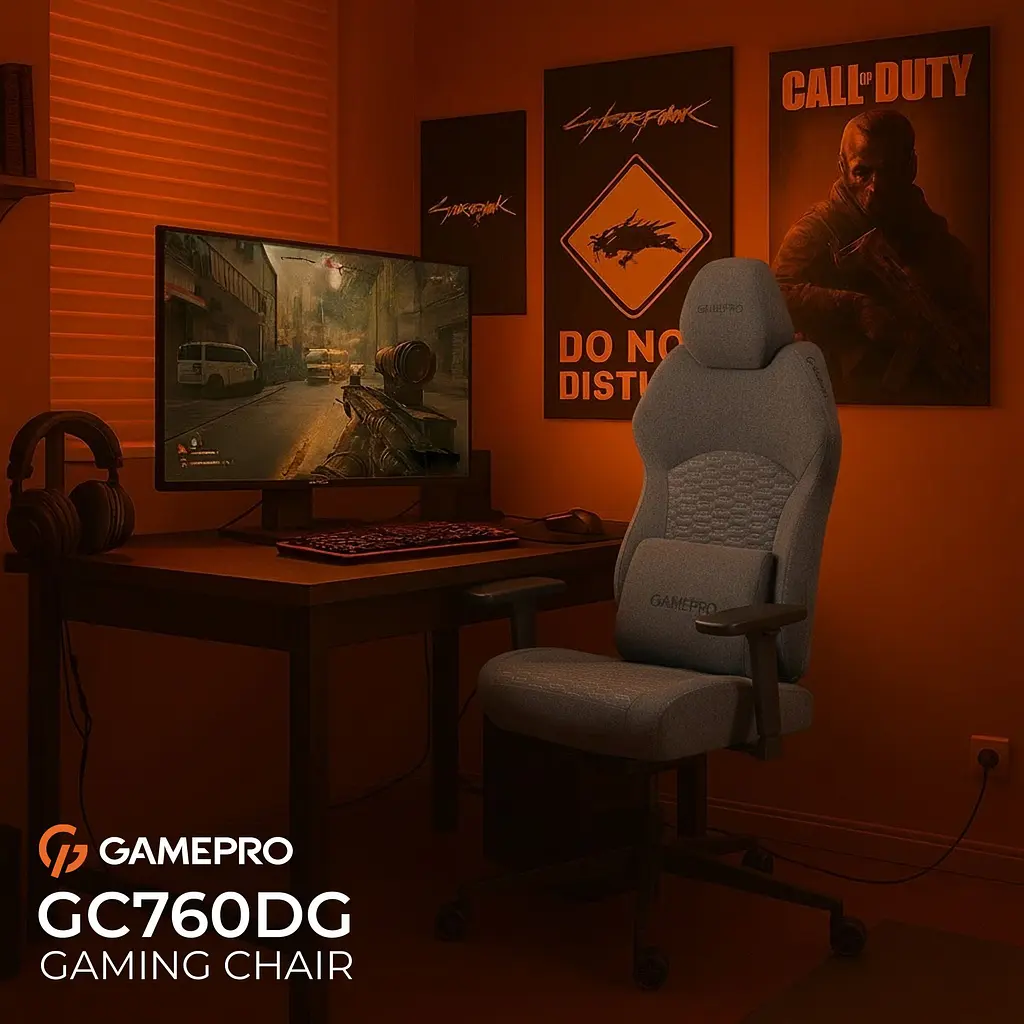 Геймерське крісло GamePro GC760DG Fabric Dark Gray [148902] - фото 10