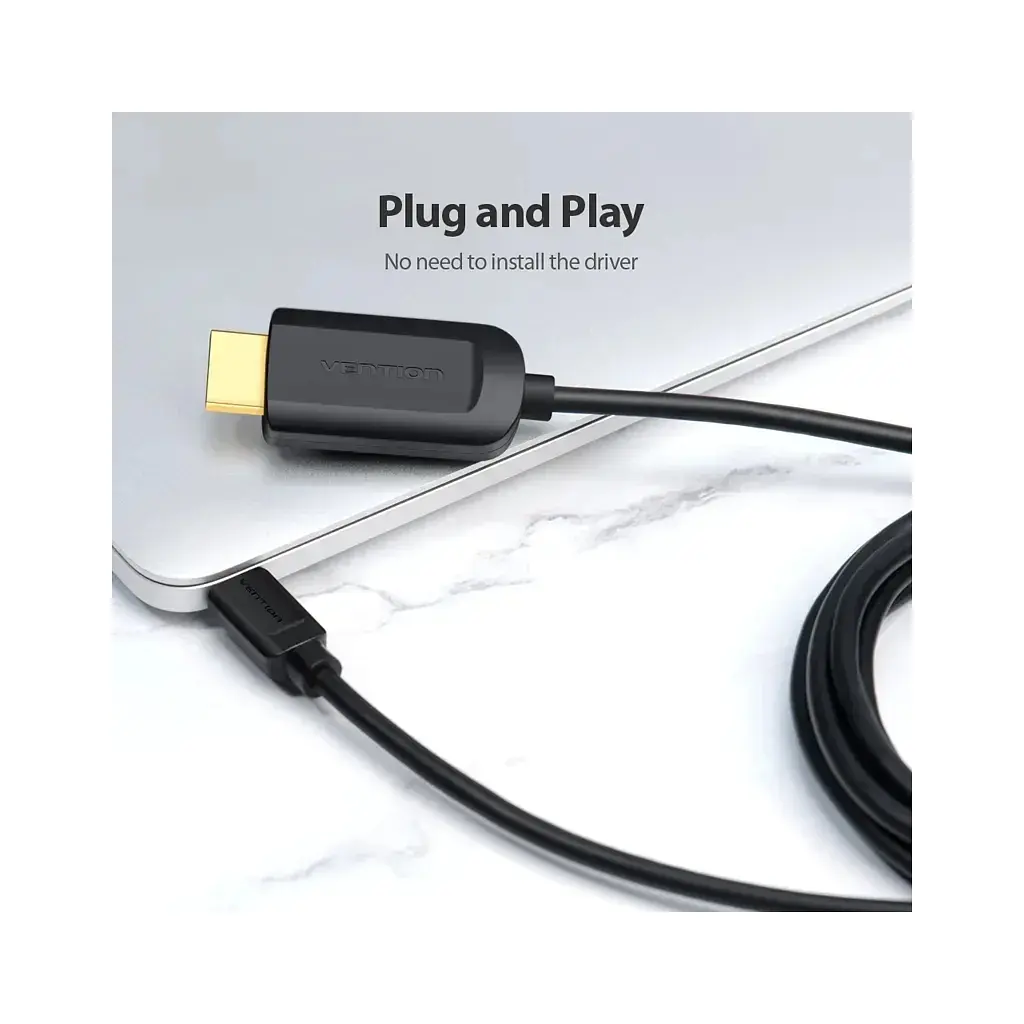 Кабель мультимедійний USB-C to HDMI M 1.5m black Vention (CGUBG) - фото 3