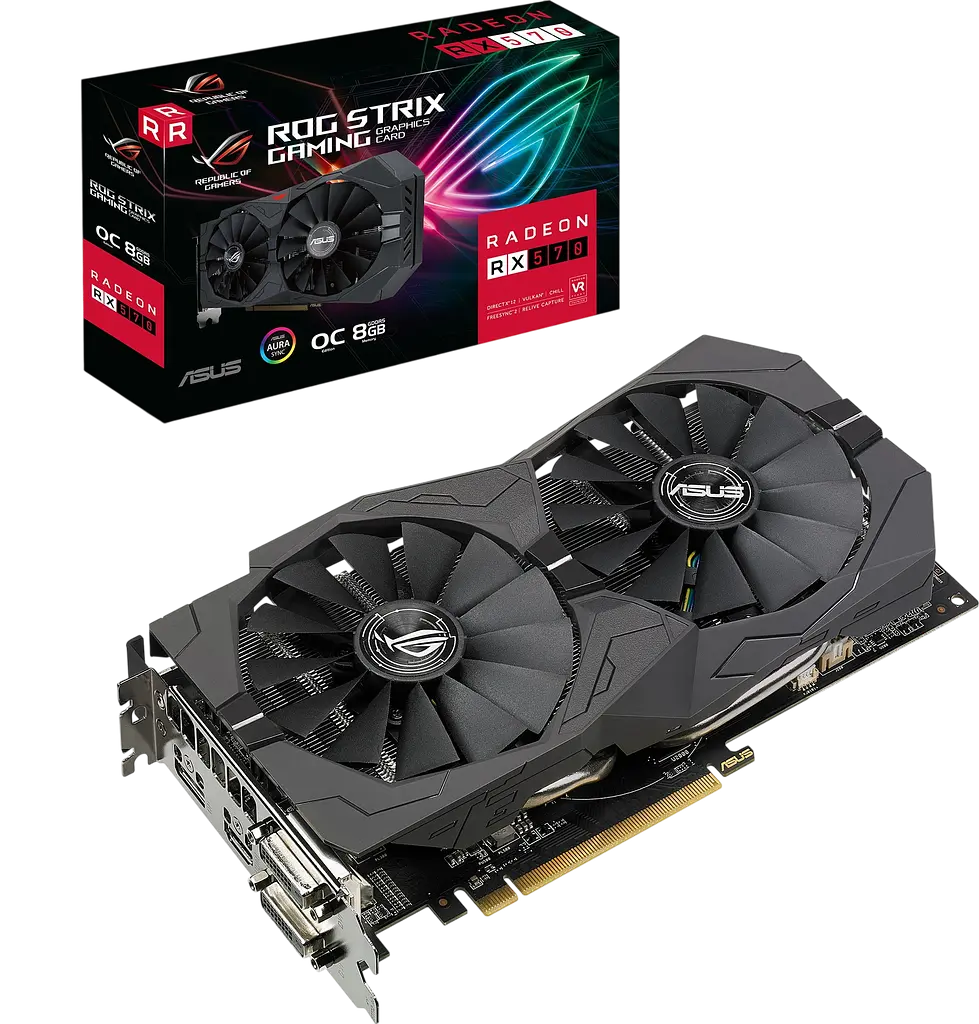 Відеокарта AMD Radeon RX 570 8GB Asus ROG Strix Gaming OC (ROG-STRIX-RX570-O8G-GAMING) Б/В