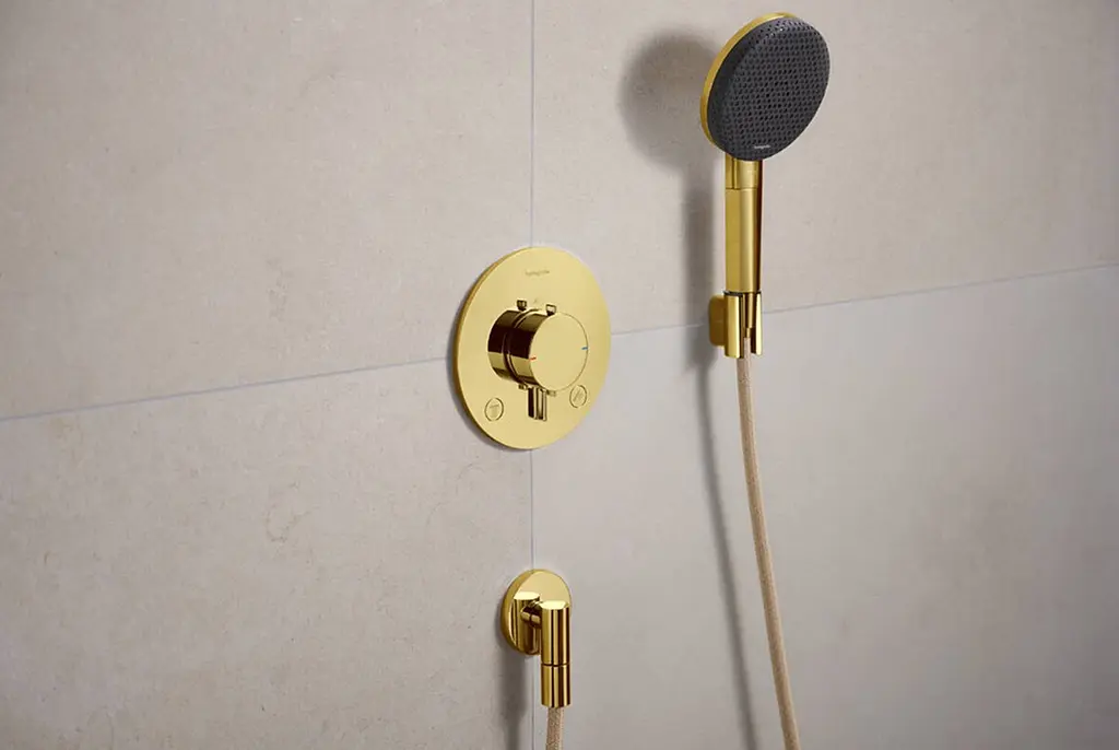 Термостат для душу Hansgrohe Ecostat Comfort S прихованого монтажу 2 function polished gold optic 33715990 - фото 2