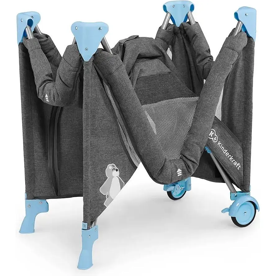 Ліжко-манеж Kinderkraft Joy Blue сіре з блакитним (00-00158379) - фото 6