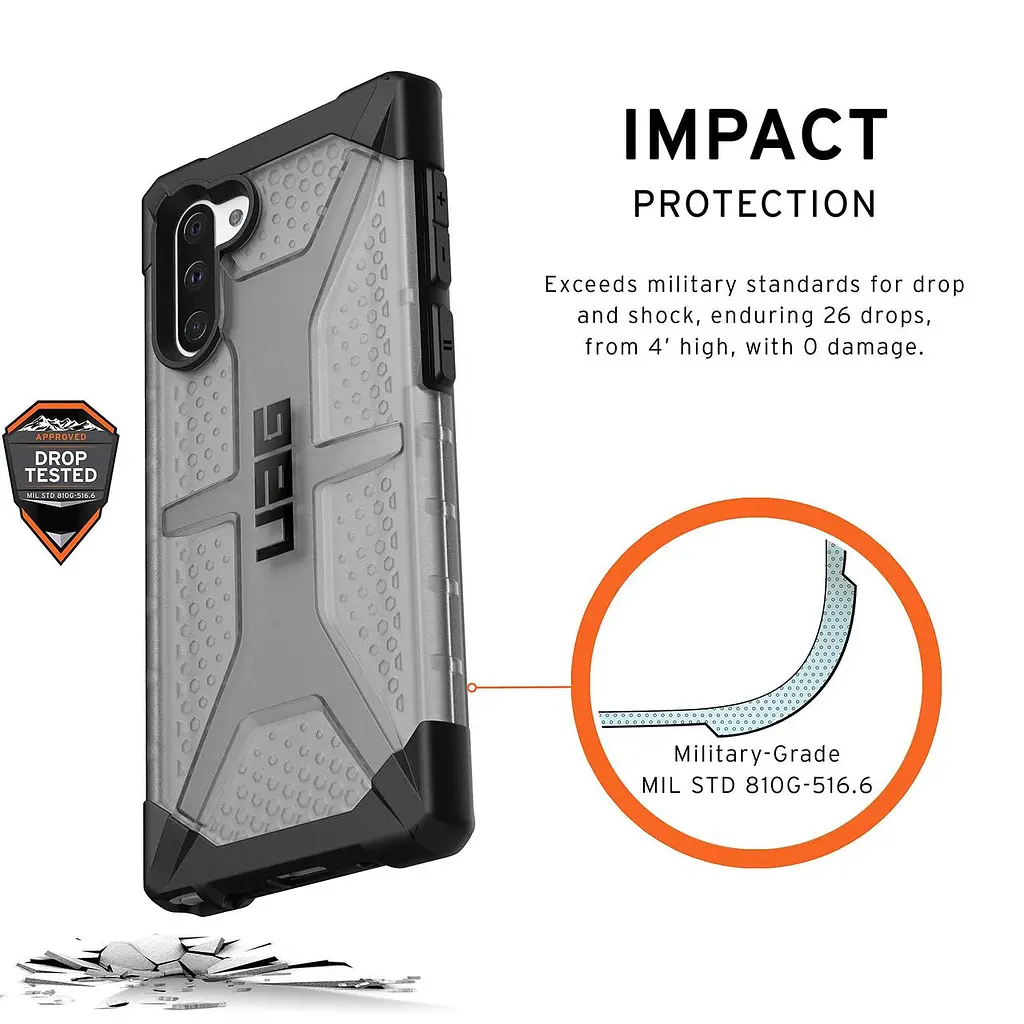 Чохол прозорий протиударний UAG Plasma (Original) 211743113131 для Samsung Galaxy Note 10 (6.3") Ash - фото 2