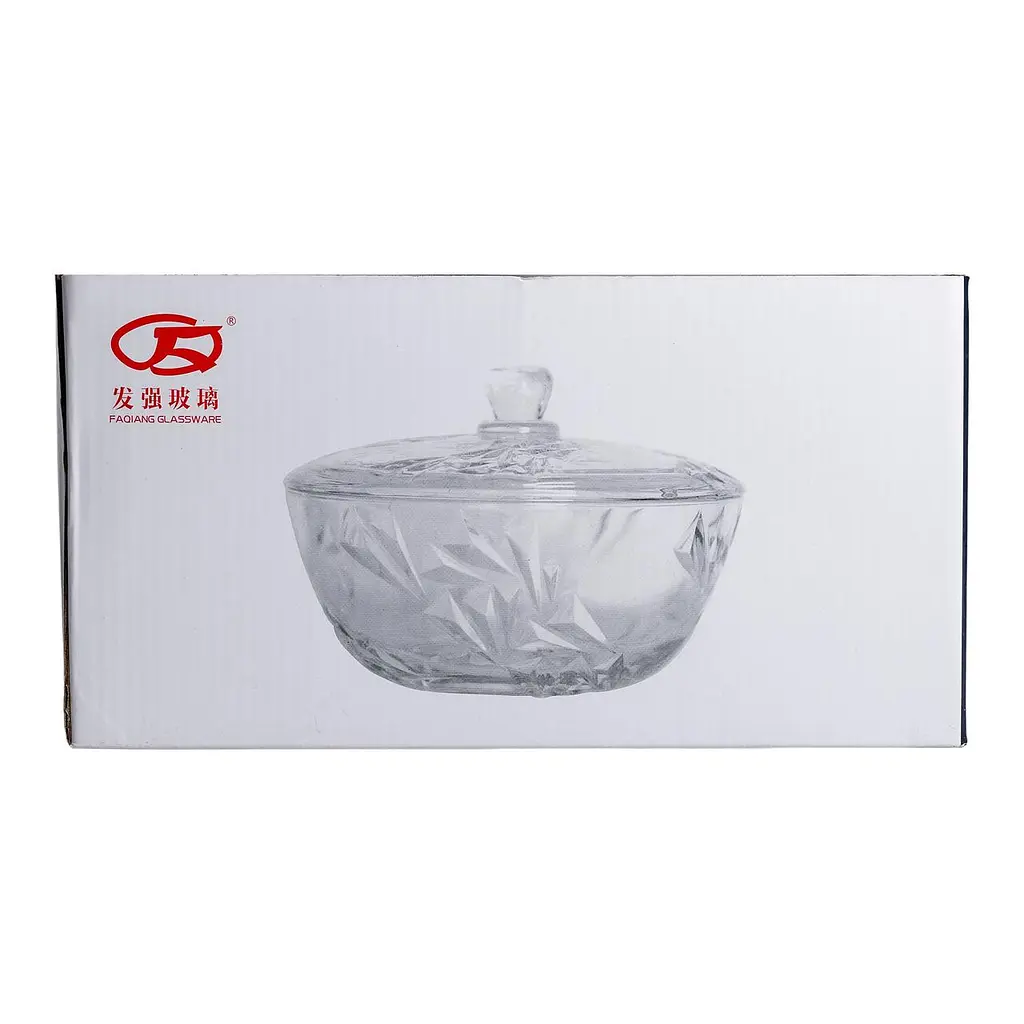 Салатниця скляна з кришкою 24 см під кришталь Yiwu HP-YH-62 - фото 6