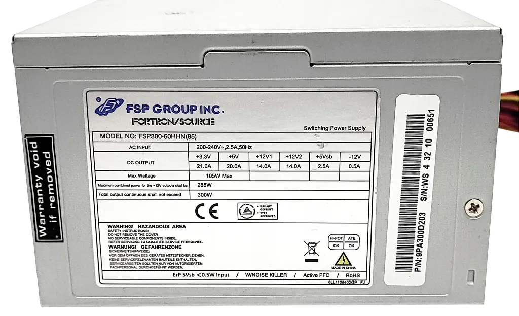 Блок живлення FSP 300W 80+ (FSP300-60HHN(85)) Б/В - фото 3