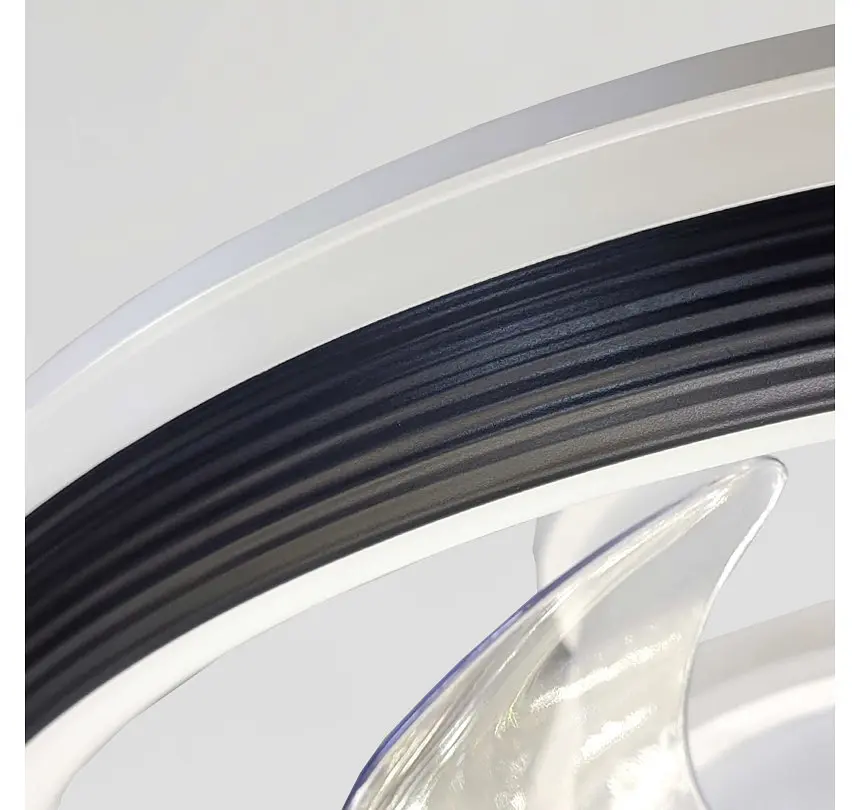 Стельова LED-люстра-вентилятор Artlight FS309BK, біла з чорною окантовкою, 76 Вт, від 10-18 м² - фото 5