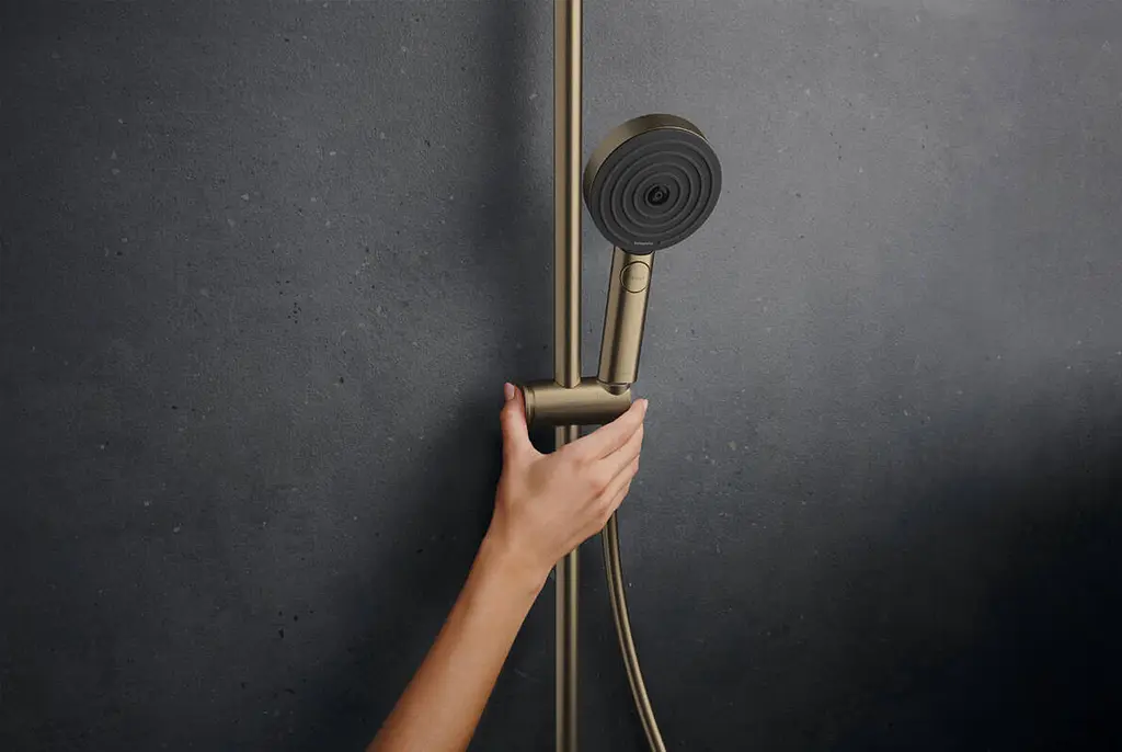 Душова система з термостатом Hansgrohe Pulsify S Puro Showerpipe EcoSmart 260 1jet brushed bronze 24237140 - фото 4