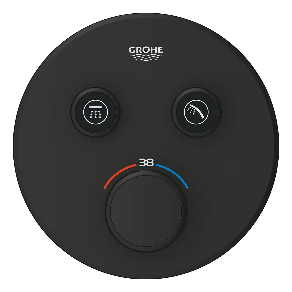 Термостат прихованого монтажу з двома кнопками керування Grohe Grohtherm SmartControl 29507KF0, Чорний матовий - фото 3