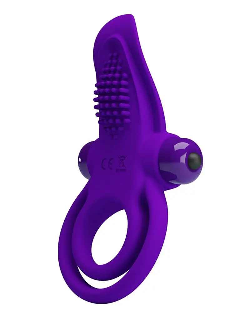 Ерекційне кільце з вібрацією Pretty Love Vibro Penis Ring, 11.3х5.6 см (фіолетовий)