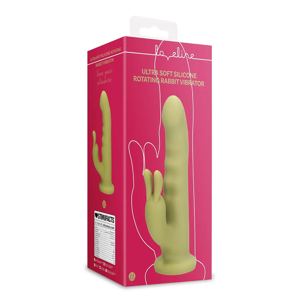 Вибратор-кролик Loveline Ultra Soft Silicone Rotating зеленый - фото 11
