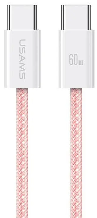 USB Кабель Usams U86 (US-SJ656) Type-C-Type-C PD 60W 5A 1.2m Рожевий - фото 2