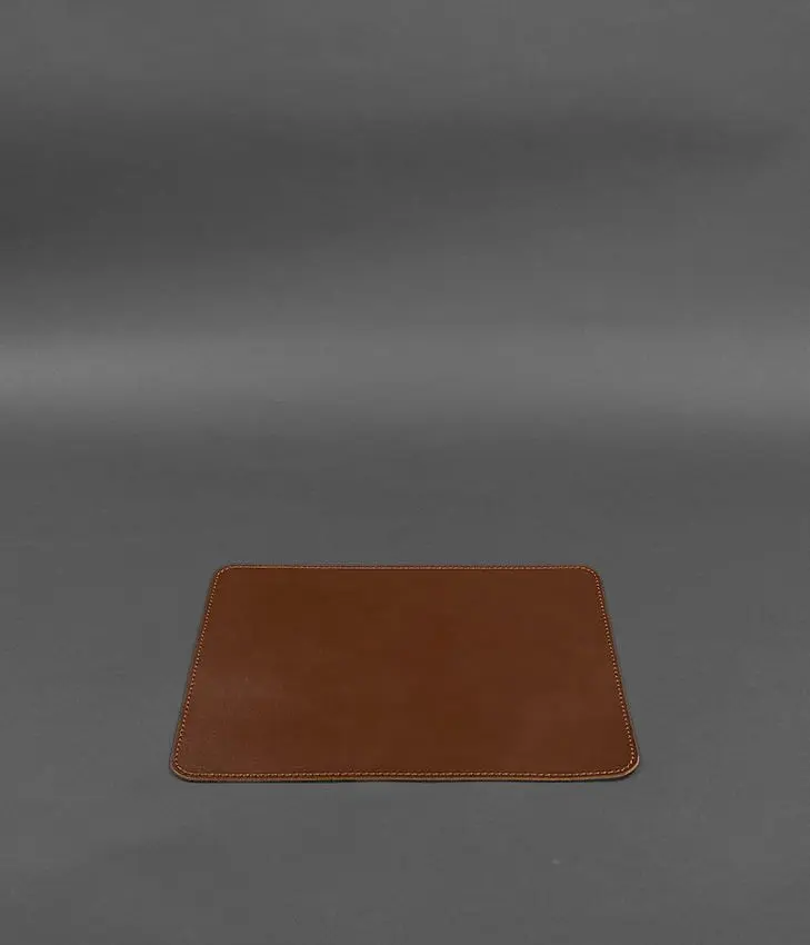 Коврик для мышки из натуральной кожи 1.0 светло-коричневый краст - фото 2