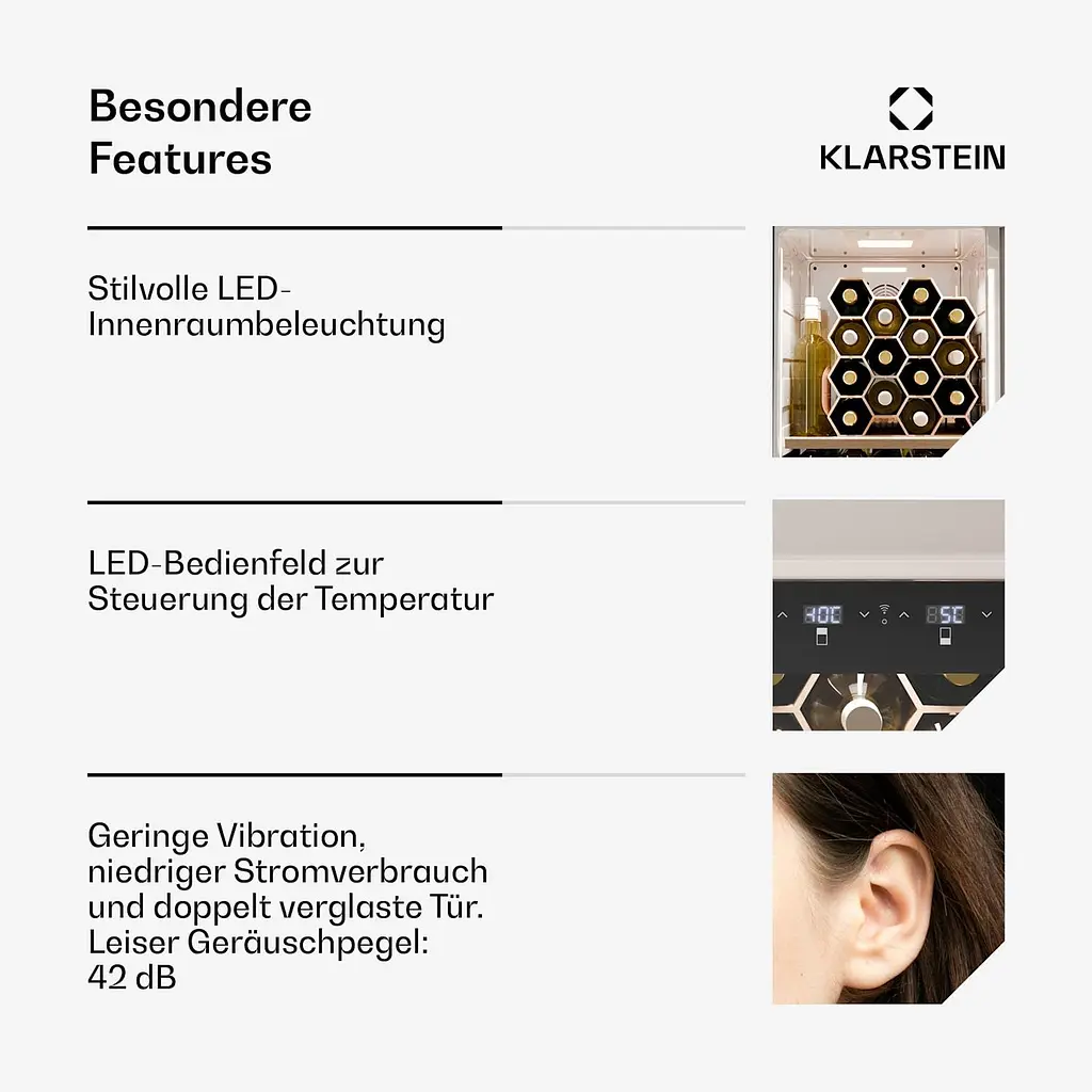 Винный холодильник Klarstein Shirley с морозильной камерой (10046356) - фото 5