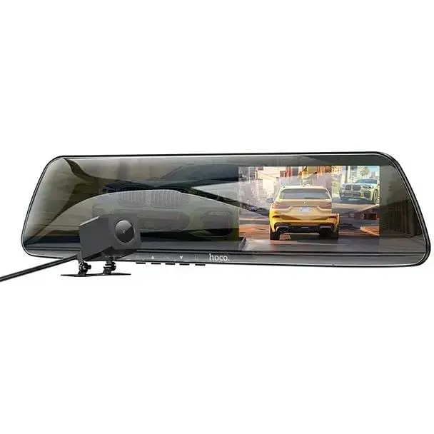 Відеореєстратор - дзеркало Hoco DV4 4.5-inch rearview mirror driving recorder (2 камери) - фото 3