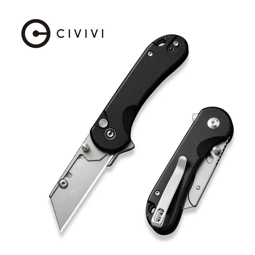 Ніж трапеція складаний кишеньковий Civivi Elementum Utility, (5.8 см) 6Cr13/Aluminum чорний - фото 10