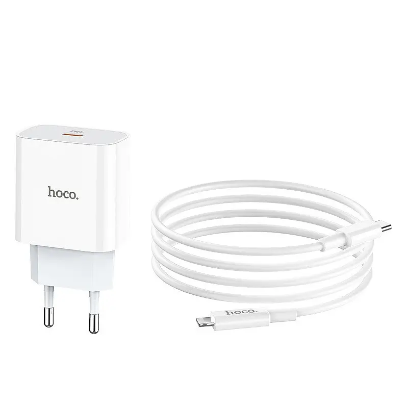 Зарядное устройство Hoco C76A Plus Speed ​​Source PD 20 W блок быстрый + кабель Type-C to Lightning - фото 3