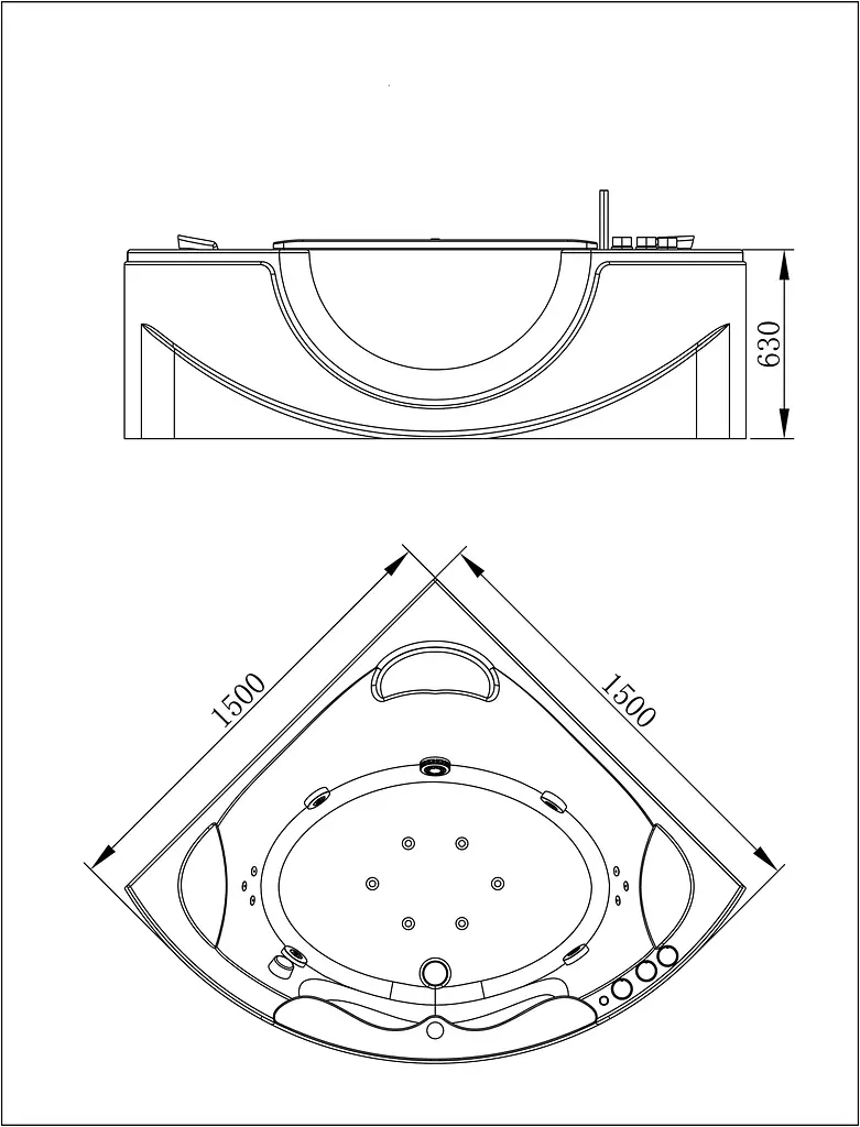Ванна гідромасажна Volle 150x150 12-88-103 - фото 4