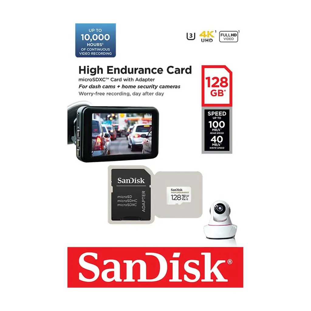 Карта пам'яті SanDisk 128GB microSDXC class 10 UHS-I U3 V30 High Endurance (SDSQQNR-128G-GN6IA) - фото 2