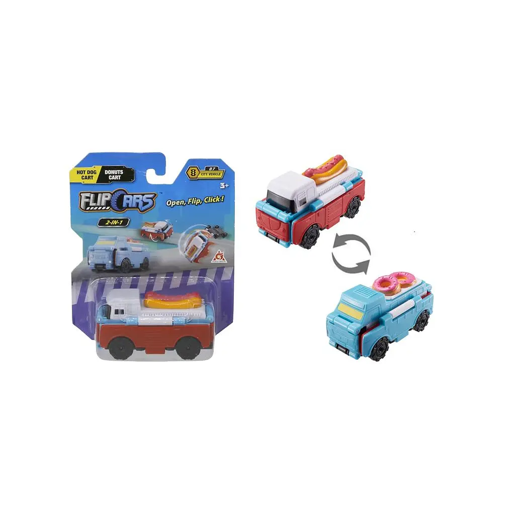 Машинка-трансформер Flip Cars Автомобіль з десертами і Автомобіль з хот догами, 2 в 1, 8 см (EU463875-34) - фото 3