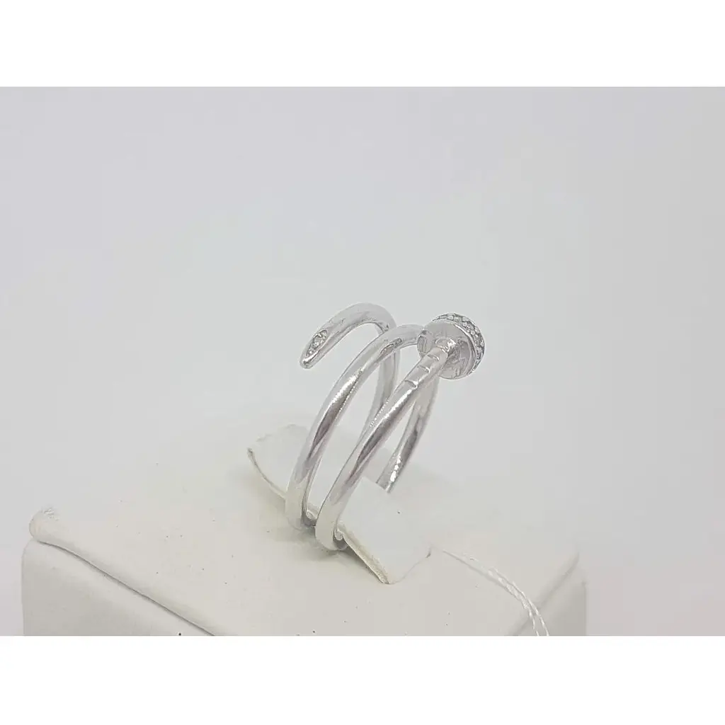 Срібне кільце Імперія золота Цвях з фіанітами. КВ1351С 16,5 - фото 4